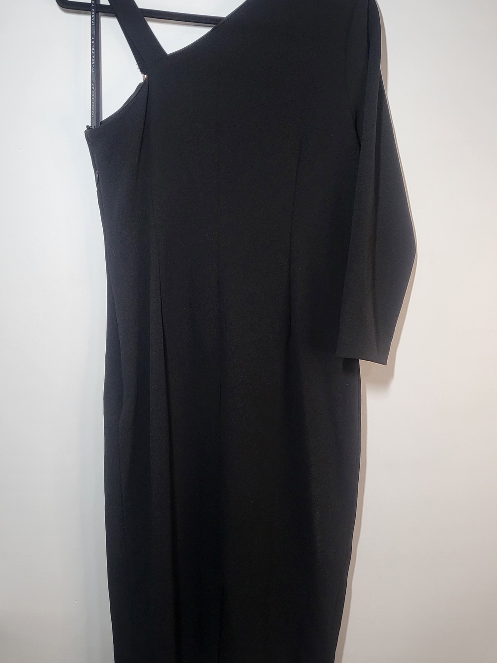 Ivanka Trump Black One-Shoulder Midi Dress with Strap Accent - Picture 4 of 7